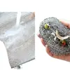 Pano de aço para lavar louça, não gorduroso, esponja de aço, pano de limpeza de arame metálico específico para cozinha, fio de aço prateado dupla face, imitação de fio de aço