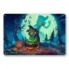 Pintura em lata de Halloween atacado atmosfera retrô de feriado pintura decorativa decoração de parede em ferro velho decoração de parede fornecimento transfronteiriço