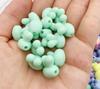 Cabeça de coelho acrílica cor macaron desenho animado cor clara Crianças DIY corrente para celular com miçangas material de enfeite miçangas soltas