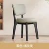 Silla de Comedor de Madera Maciza Estilo Crema, Mesa y Sillas de Comedor Modernas y Creativas, Silla de Diseñador para Hogar y Restaurante, Silla de Bolso Suave de Lujo Ligero de Gama Alta