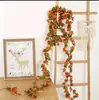 Cor de pôr do sol de outono, trepadeira rosa para pendurar na parede, flor de seda com 45 flores, trepadeira decorativa de flor de cerejeira, flor artificial para decoração de teto