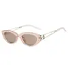 Gafas de Sol Retro Ojo de Gato con Estilo Coreano, Gafas de Sol Vintage para Proteger del Sol, Gafas de Sol de Moda de Metal Hueco de Alto Nivel
