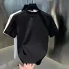 Camiseta Básica Lisa de Cuello Redondo para Hombre Primavera/Verano 2025, de Color Sólido de Moda con Mangas Cortas, Ropa Clásica de Moda para Hombre en Blanco
