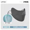 Máscara protetora solar facial pequena tridimensional para canto dos olhos de seda gelada máscara de blush com gradiente para ciclismo