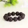 Pulsera de Talla en Madera de Ébano con Patrón de Ganoderma, Tamaño 20mm*12 Piezas, Joyería de Madera para Hombres y Mujeres, Venta al por Mayor desde el Fabricante