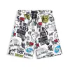 Pantalones cortos de natación para hombre estilo Hainan Sanya, ligeros, pantalones cortos estampados elegantes para hombre, pantalones cortos casuales de seda helada para el verano, hasta la rodilla