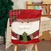 Cubierta de Silla de Navidad Nueva Transfronteriza Decoraciones Muñeco Tejido de Dibujos Animados Tela para Personas Mayores Cubierta de Silla de Mesa Tridimensional