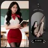 Lemon Story Lingerie Sexy Uniforme Sexy de Aeromoça Conjunto Tentador de Secretária Feminina Role Play Justo ao Corpo Roupa Profissional