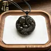 Colgante de Obsidiana Natural Pixiu, Colgante de Obsidiana Dorada de la Paz, Placa de Obsidiana de Paz y Seguridad, Colgante de Joyería Unisex