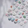 Adesivos de Unha Populares com Relevo de Natal Floco de Neve Árvore de Natal Dopamina 3D Autocolante à Prova d'Água Decorações Coloridas
