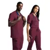 Uniformes de enfermera de belleza médica transfronterizos, tela de poliéster hecha a medida para ropa de trabajo de belleza médica y atención médica para hombres y mujeres, uniformes de quirófano para pedidos transfronterizos