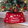 Falda para árbol de Navidad, Decoraciones de Navidad, Cubierta para base de árbol de Navidad, Falda para árbol de terciopelo con elfo de lentejuelas tridimensional, Estampado tridimensional