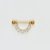 Producto Transfronterizo Anillos para Pezón en Forma de U con Incrustaciones de Diamantes, Estilo Geométrico Metálico Personalizado para Mujer Piercing para Pezón Joyería Corporal