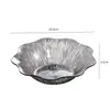 Plato de frutas PET de lujo ligero estilo europeo con bordes plateados, alto valor estético para la mesa del comedor del hogar, adecuado para frutas, bocadillos y dulces