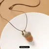 Pingente de Fruta de Planta Estilo Floresta Bolota Corrente Longa Simples para Suéter Colar Trançado Artístico Retrô Nicho Acessório Feminino