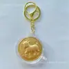 Chaveiro de Moeda de Ouro do Ano do Cavalo Doze Signos do Zodíaco Pingente de Medalha Comemorativa Souvenir do Banco de Seguros Presente de Ano Novo