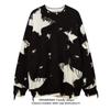 Suéter grueso de otoño e invierno para hombre, estilo coreano, de moda, suelto, con borde de estrella, suéter de punto, chaqueta estilo Hong Kong.