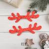 Decoración navideña asta grande con polvo dorado accesorios para el cabello para niños material de pinza para el cabello diadema de asta DIY accesorios para el cabello