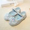 Zapatos de Princesa de Dibujos Animados para Niñas Verano 2025 Nuevo Estilo Zapatos Pequeños de Cuero Suave para Niños Zapatos de Rendimiento con Lentejuelas y Cristales para Niñas Pequeñas