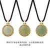 Colgante Zakiram de Jade Hetiano Natural Retro Nicho Plata S925 Colgante de Jade Tallado por Ambos Lados para Hombres y Mujeres Venta al por Mayor