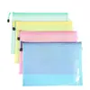 Bolsa de plástico transparente tamaño A4 para guardar materiales de estudiante y exámenes; bolsa de malla impermeable con cremallera para libros de tutoría.