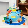 Decoração de Bolo de Carro de Puxar com Tema de Carros, Carro Pequeno Decoração de Mesa de Sobremesa de Aniversário Infantil Enfeite de Encaixar