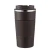 Taza de Café Térmica de Acero Inoxidable 304 Transfronteriza con Cubierta de Cuero, Portátil al Vacío que Conserva el Frío para Deportes al Aire Libre y Montaje en Coche