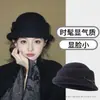 Boina de Lã Preta para Mulheres 2026 Novo Outono e Inverno Estilo Francês Hepburn Chapéu de Expatriada Chapéu de Pescador
