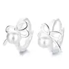 Pendientes de Perla con Lazo para Mujer Verano Nuevo Plata Pura 925 Dulce Moda Pendientes de Lazo Ins Joyería de Oreja Elegante