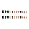 Uñas Postizas de Moda para Primavera y Verano, Estilo Negro Cool con Deslumbrantes Pedrería, Uñas Postizas Iluminadoras, Uñas Postizas Acabadas al Por Mayor