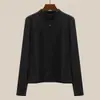 270g Pana AcanaladaCuello Semi Alto Otoño e Invierno Capa Base para Mujer Estilo Nuevo Chaqueta Cardigan de Doble Cremallera Top Interior