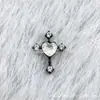 Pendientes serie tinta negra de aleación de titanio F-136, rosca interna de titanio G23, anillos de labio de circonita cúbica, joyería para piercing