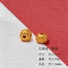 Plata de Ley 925 Chapada en Oro de 24K Mantra de Seis Caracteres Calado Bola Pulsera Hecha a Mano DIY Pulsera Separador de Cuentas Accesorios para Collares Cuentas Sueltas con