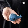 Ballena azul pequeño quemador de incienso herramienta para sellar incienso pequeño quemador de incienso Xiangyun quemador de incienso creativo quemador de incienso multifuncional adornos para ceremonia del té