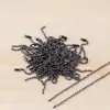 Cadena de Hilo de Hierro de 2.4 mm Cadena de Perlas Redondas Color Bronce Negro Pistola Cadena para Etiqueta Etiqueta para Zapato Bolsas Accesorios para Manualidades Niquelados