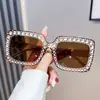 Gafas de sol cuadradas multicolor de moda europea y americana para mujer con diamantes, Gafas de sol bling, Gafas de sol personalizadas de alta gama