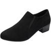 Zapatos Bajos Estilo Coreano Mate de Boca Profunda para Mujer con Tacón Grueso y Punta Fina 2025 Otoño Nuevos Zapatos de Trabajo Tacones Altos Versátiles