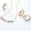 Collar de circonita cúbica de color arcoíris con forma de burbuja, bañado en oro y plata S925, con diseño de minería en caliente transfronteriza europea y americana, cadena de clavícula con sonrisa, ligero, de lujo y personalizado.