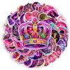 Nuevo juego transfronterizo de 50 piezas de pegatinas de texto coloridas color rosa que te aceleran el corazón para decorar cuadernos y maletas, pegatinas impermeables