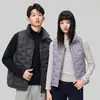 Chaleco de Plumas para Hombre Otoño e Invierno Nueva Chaqueta Ligera con Cuello Alto Chaleco Casual de Moda para Mujer Chaleco Cálido para Hombre