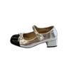 Zapatos Mary Jane de Estilo Hada Francés Primavera y Verano Nuevo Nicho Cómodos Tacón Grueso Zapatos de Tacón Alto Zapatos con Lazo Estilo Chanel