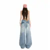 Novedad Estilo Retro Americano Azul Claro con Remaches Otoño 2026 Nuevos Jeans Versátiles para Mujer por Yichun