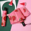 Paraguas de negocio doble automático ampliado para dos personas, paraguas de sol personalizado, protector solar, protección UV, sombrilla de sol, paraguas plegable de tres pliegues