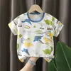 Camiseta de Manga Corta de Algodón Puro para Niños, Estilo Nuevo de Verano 2026, Camiseta para Niños, Top de Dibujos Animados para Bebés, Niñas, Estilo Coreano, Ropa para Niños