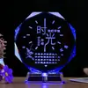 Atacado Personalizável Presente de Festival Ornamentos de Cristal Octogonais Grandes Luminosos Presente para Professor Colega de Classe Lembrança