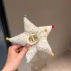 Pinza para el Cabello de Estrella de Cinco Puntas con Lunares Lindos Diseño de Nicho Pinza Tiburón de Algodón de Lunares Coloridos en la Parte Posterior de la Cabeza