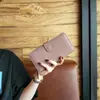Cartera de Mujer Bolso de Mano Largo para Mujer Estilo Nuevo Piel Genuina Tendencia Simple Multifuncional Bifold Cartera de Mano para Mujer