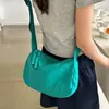 Bolsa Coreana Ins Estilo Chica Suave para Mujer, Bolso Simple de Color Sólido Tipo Dumpling, Bolso Cruzado Estilo Vintage Harajuku Japonés para Niñas y Estudiantes
