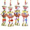 Chapéu de Palha Sun Wukong Saia de Couro Bellflower Chapéu de Couro Saia Duplo Bell Bar Inn Pendurado Pingente Sino de Vento Orderable