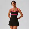 Falda de tenis transpirable de secado rápido estilo europeo y americano transfronteriza para mujer, falda deportiva de golf de una pieza de cintura alta anti-exposición, personalizable
